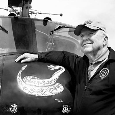 Medal-of-Honor-recipient-Col.-Bruce-Crandall -call-sign-Ancient-Serpant 6 taken in front of our Firebird aircraft this past spring