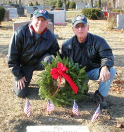 Vic Bandini and John Wiklanski at Wayne Allen's grave 12 11 2010